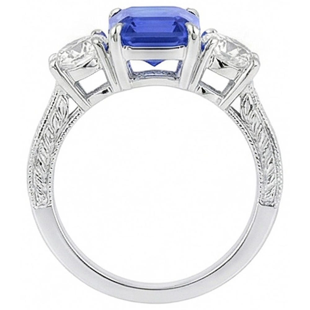 echter baguette diamant 3Karat ring Profilansicht