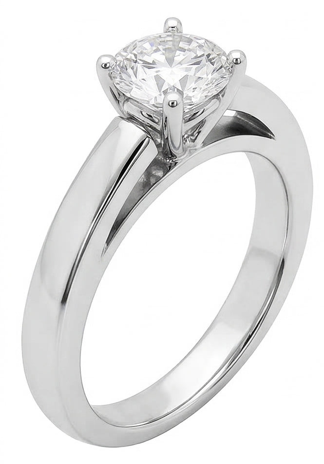 echter round diamant 1.01Karat ring Seitenansicht
