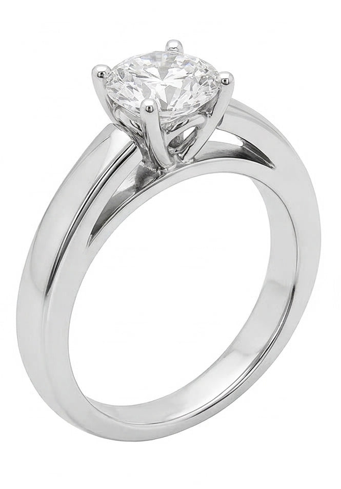 echter round diamant 1.01Karat ring Draufsicht