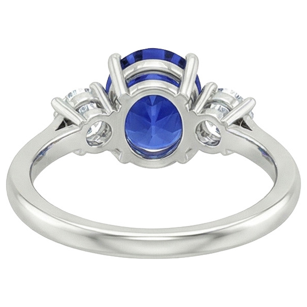 echter oval diamant 4.75Karat ring Profilansicht