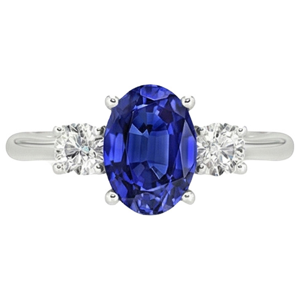 echter oval diamant 4.75Karat ring Seitenansicht