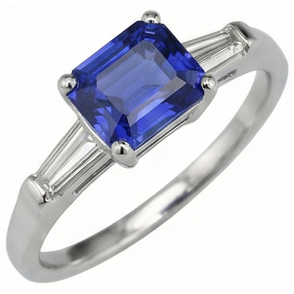 echter baguette diamant 2Karat ring Seitenansicht