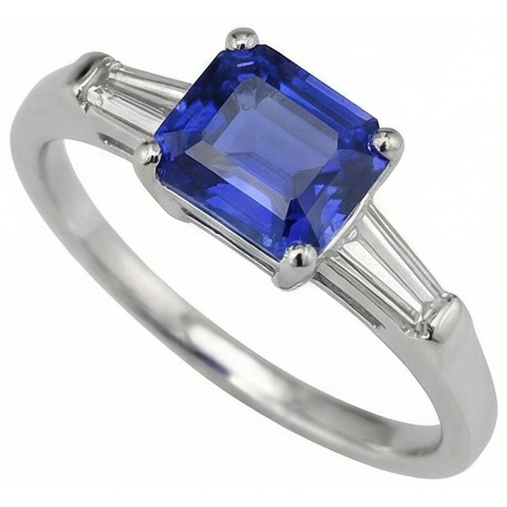 echter baguette diamant 2Karat ring Detailansicht