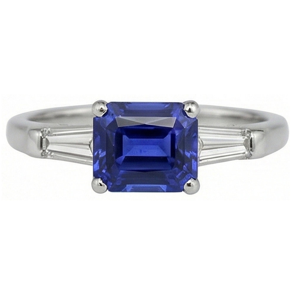 echter baguette diamant 2Karat ring Vorderansicht