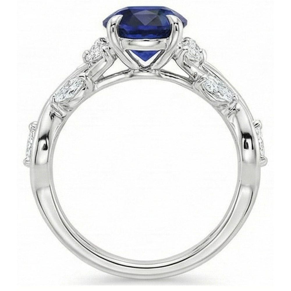 echter oval diamant 5Karat ring Profilansicht