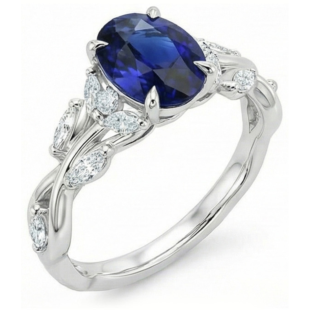 echter oval diamant 5Karat ring Seitenansicht