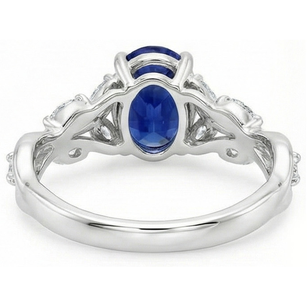echter oval diamant 5Karat ring auf Weiß