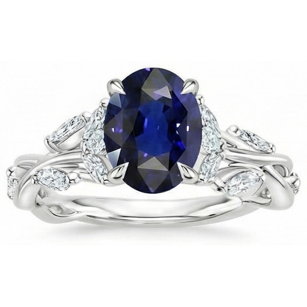 echter oval diamant 5Karat ring Detailansicht