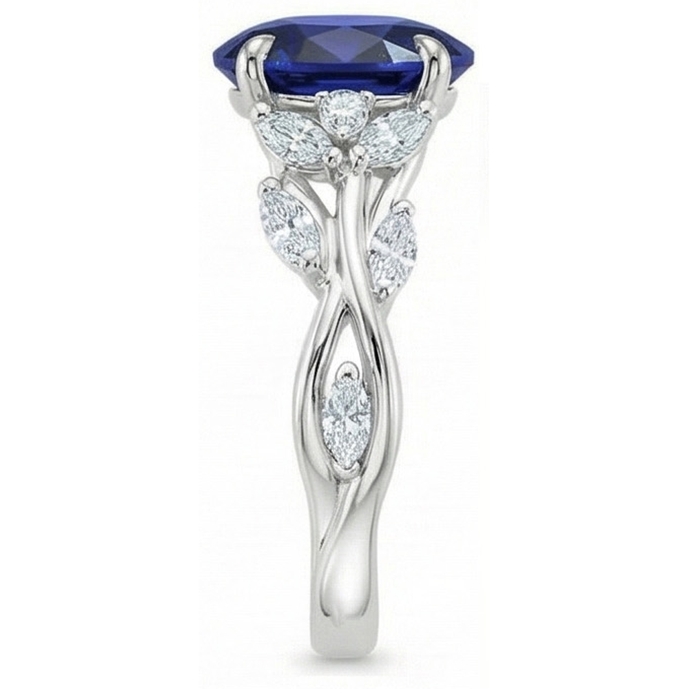 echter oval diamant 5Karat ring Draufsicht