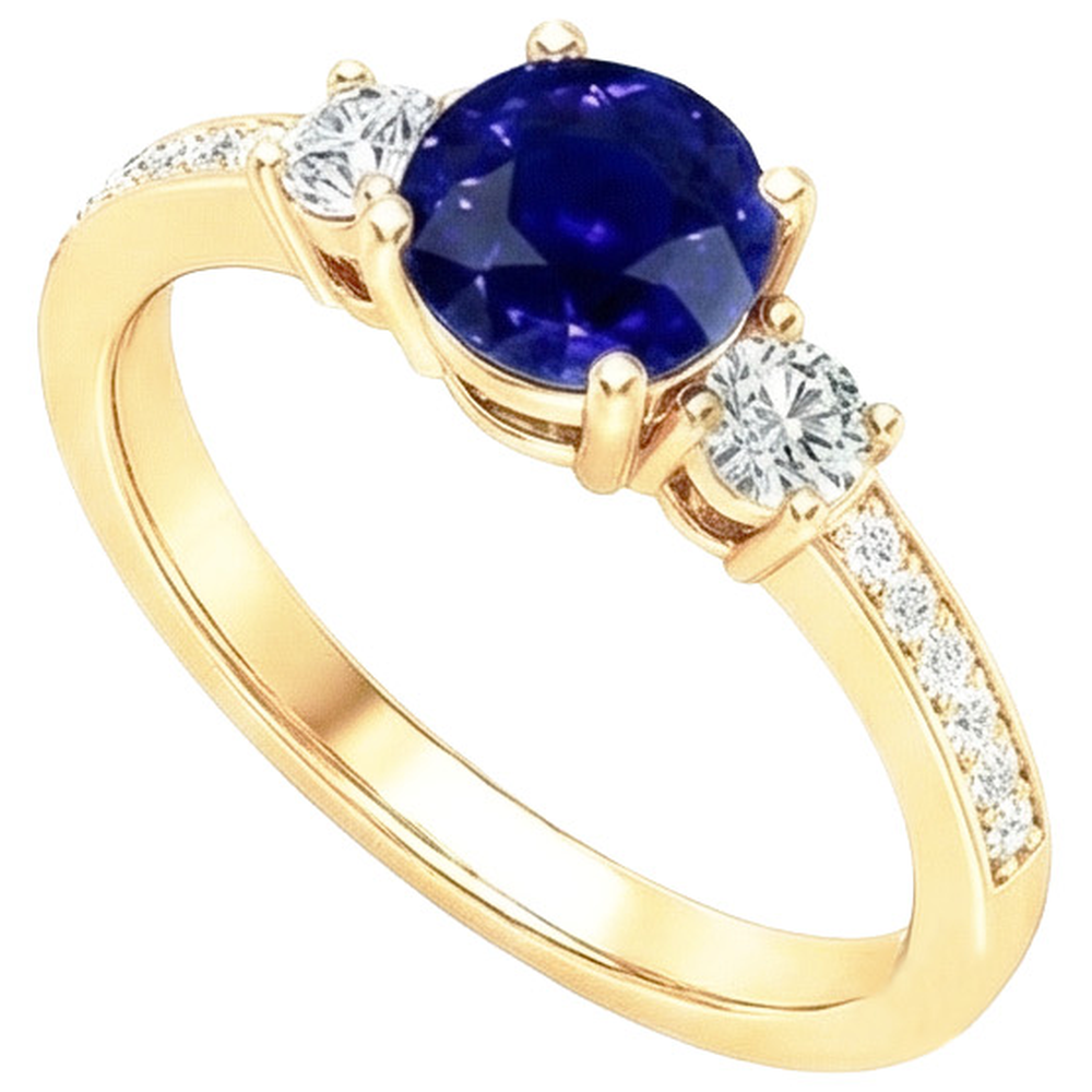 echter round diamant 2Karat ring Seitenansicht