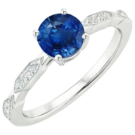 echter round diamant 2.25Karat ring Vorderansicht