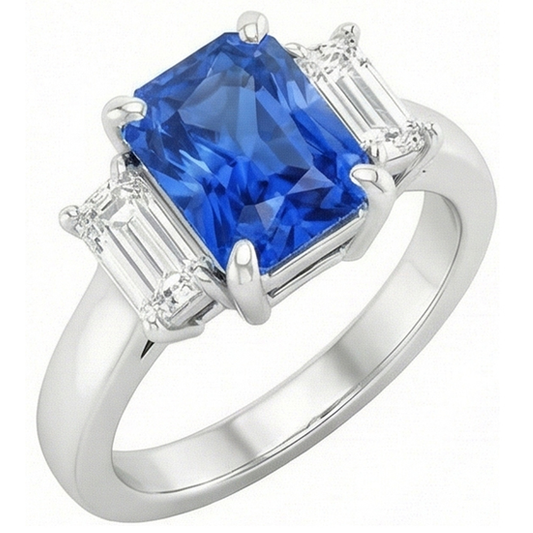 echter baguette diamant 2Karat ring Vorderansicht