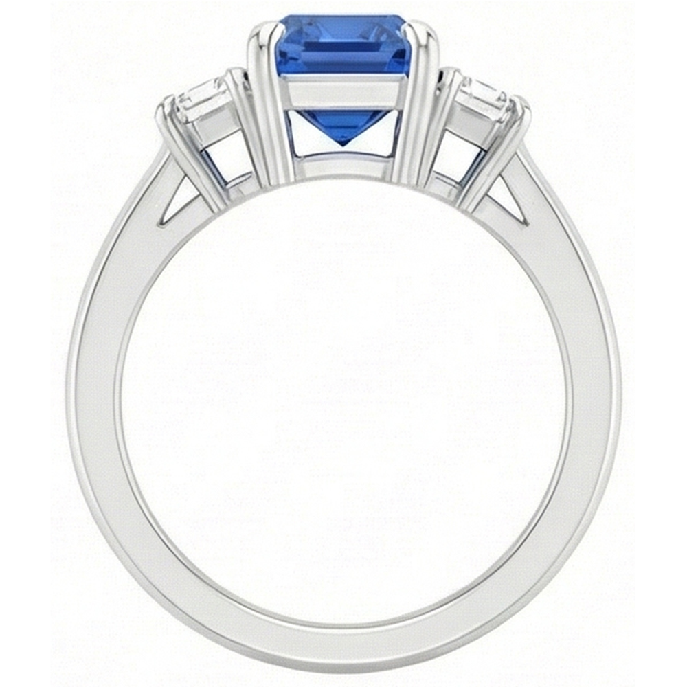 echter baguette diamant 2Karat ring Profilansicht