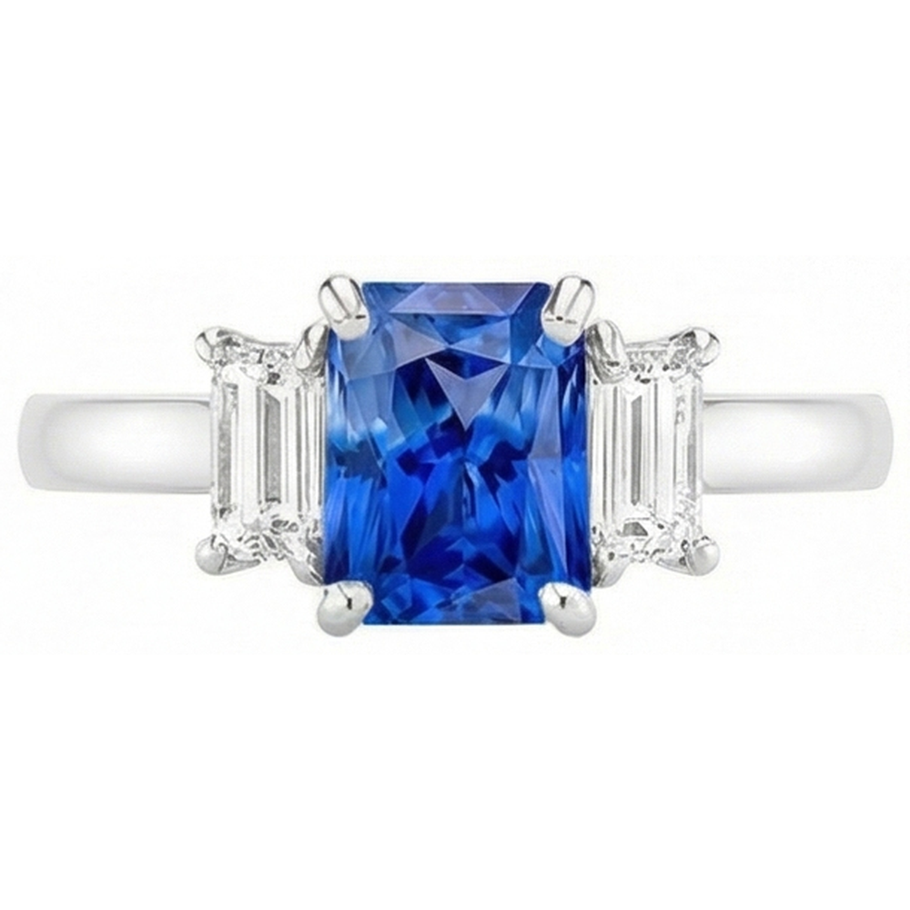 echter baguette diamant 2Karat ring Seitenansicht