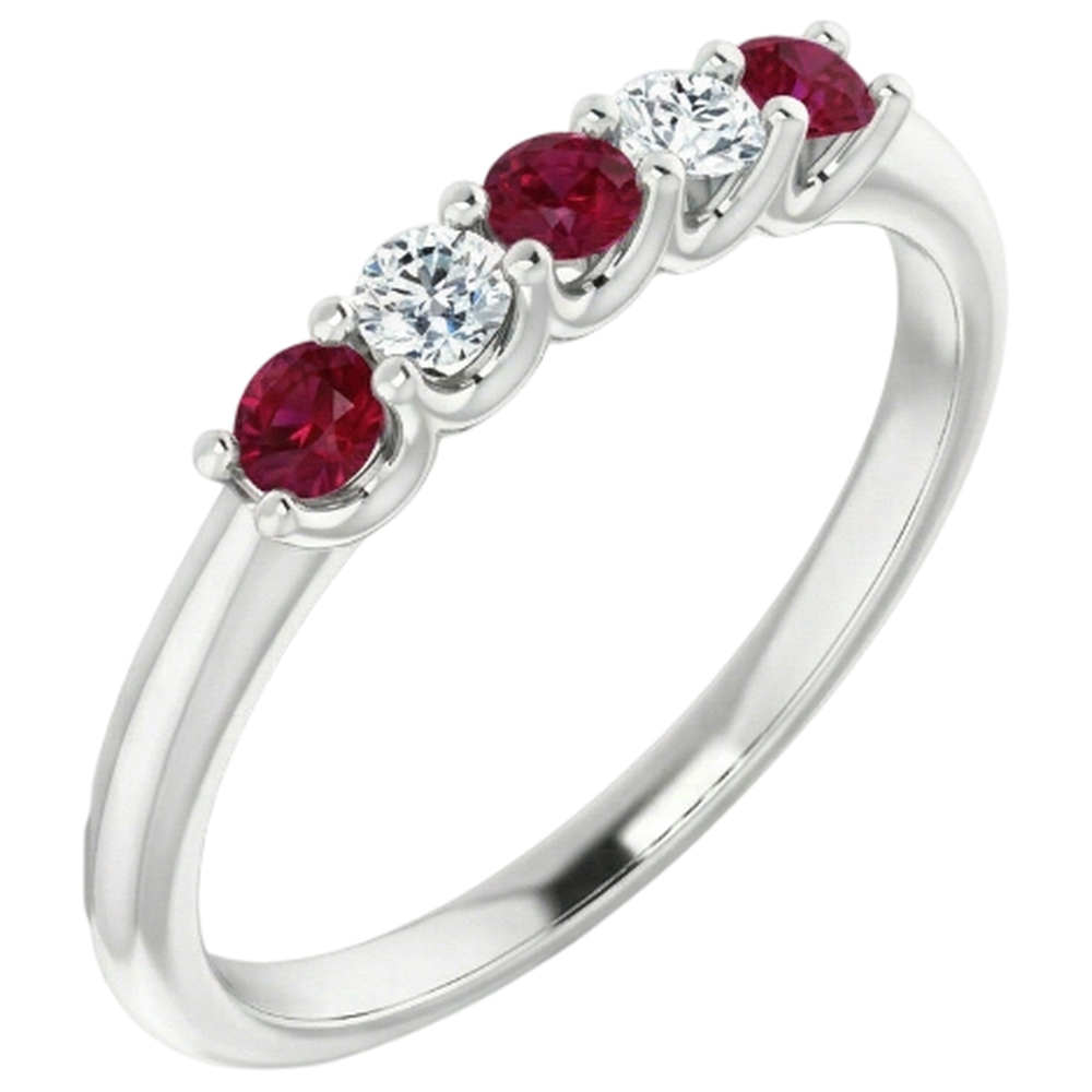 echter round rubin 1Karat ring Draufsicht