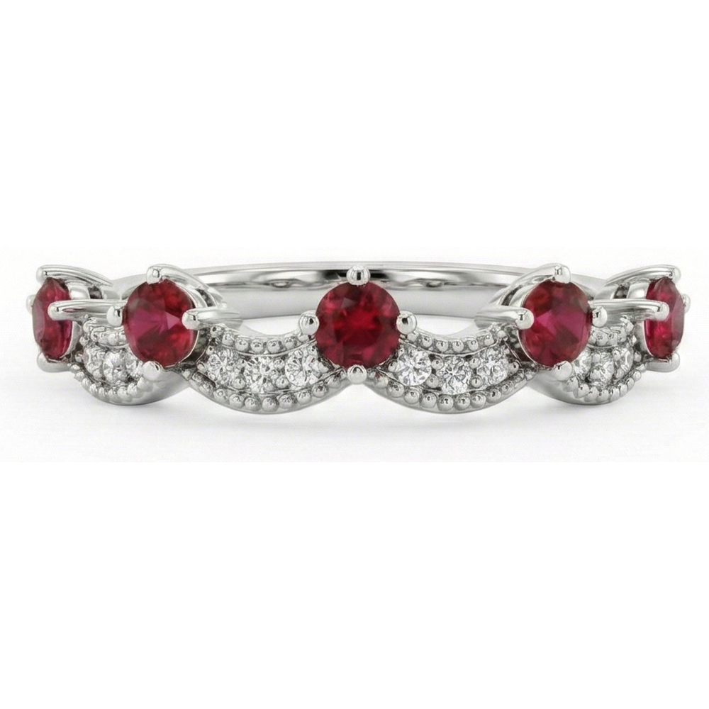 echter round rubin 1.74Karat ring Seitenansicht