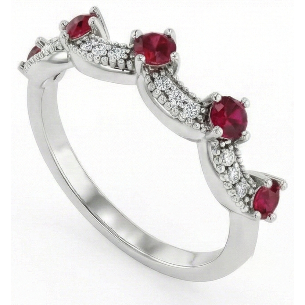 echter round rubin 1.74Karat ring Detailansicht