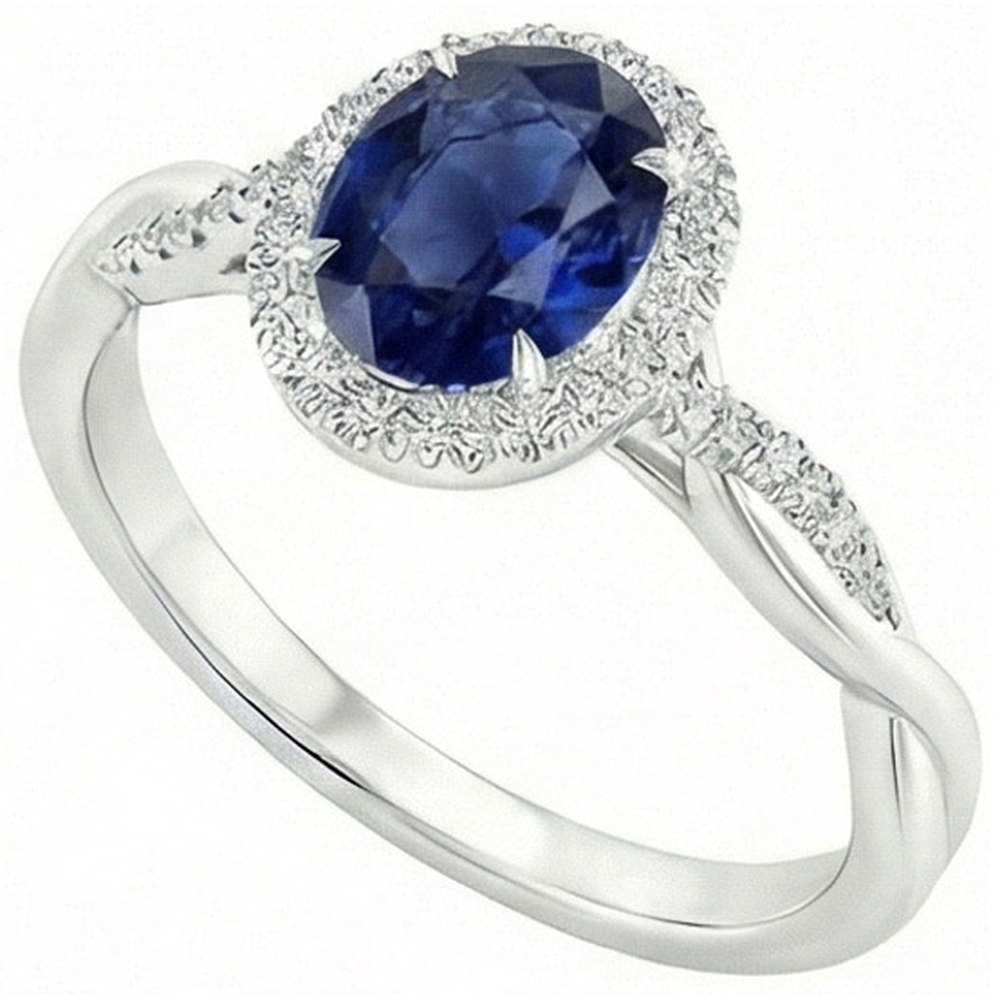 echter oval diamant 4.25Karat ring Draufsicht
