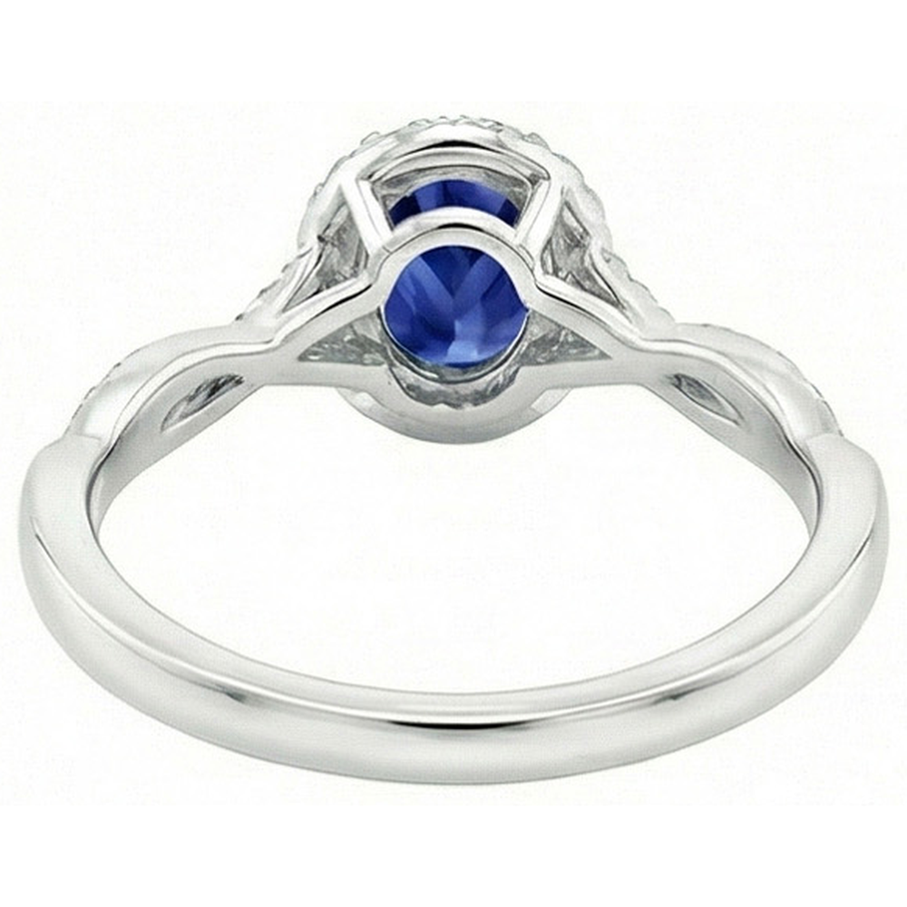 echter oval diamant 4.25Karat ring Profilansicht