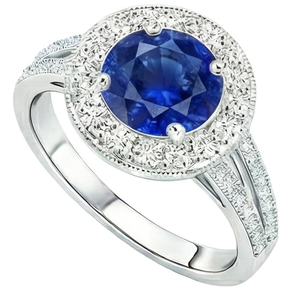 echter round diamant 2.50Karat ring Draufsicht