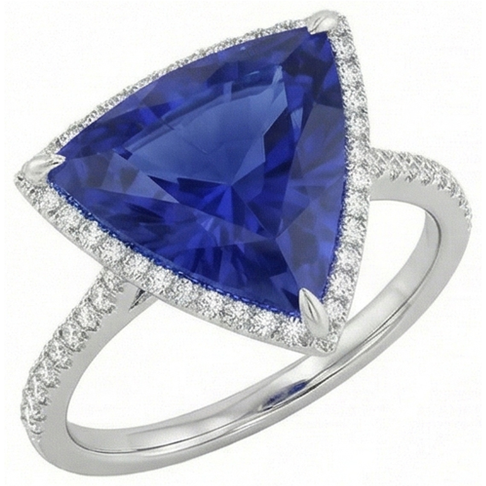 echter trillion diamant 4Karat ring Seitenansicht