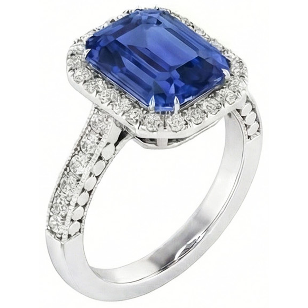 echter round diamant 4Karat ring Draufsicht