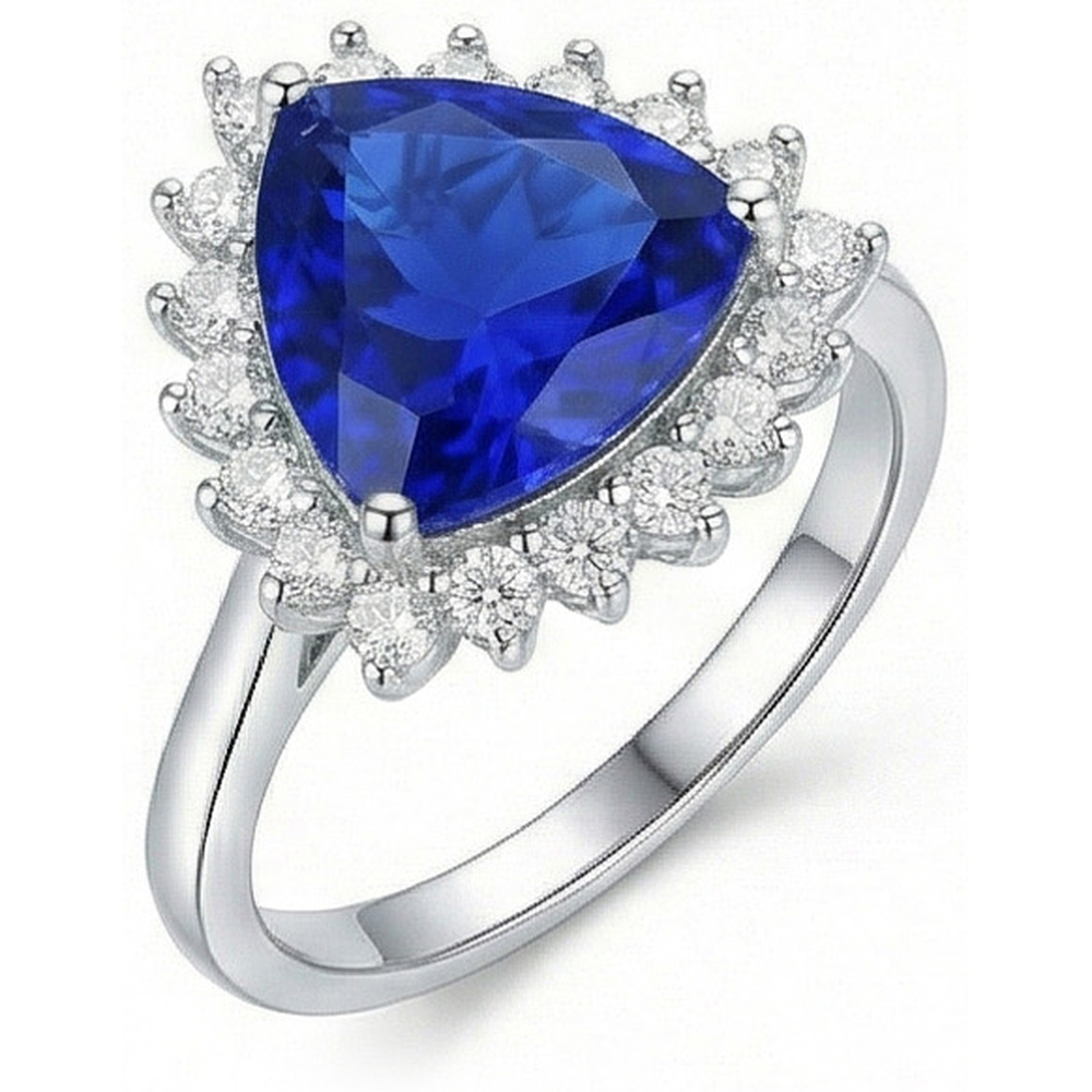 echter trillion diamant 3.50Karat ring Seitenansicht