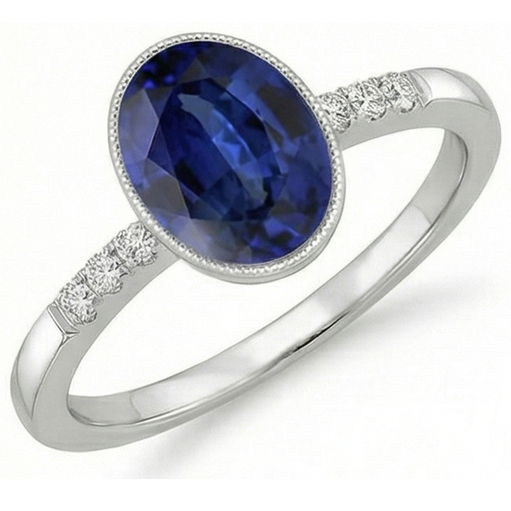 echter oval diamant 3.50Karat ring Seitenansicht