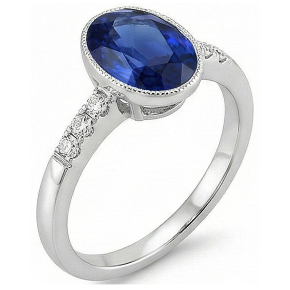 echter oval diamant 3.50Karat ring Detailansicht