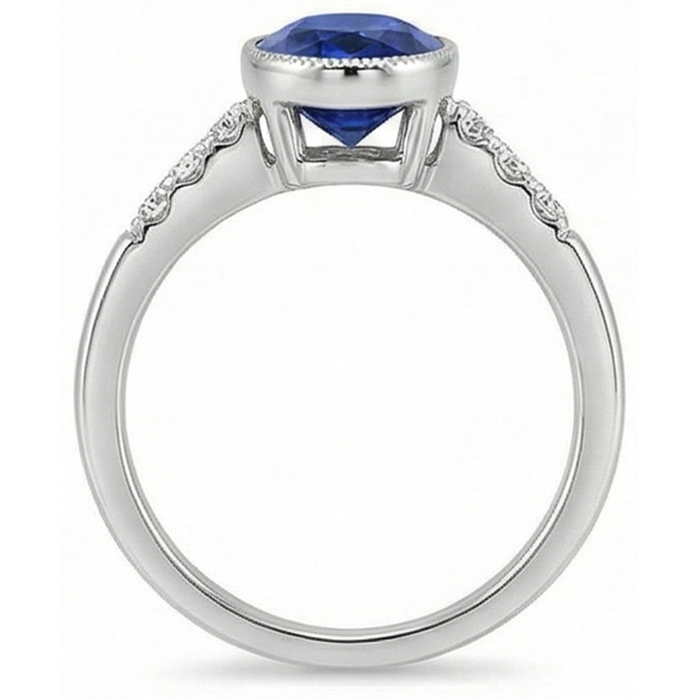 echter oval diamant 3.50Karat ring Draufsicht