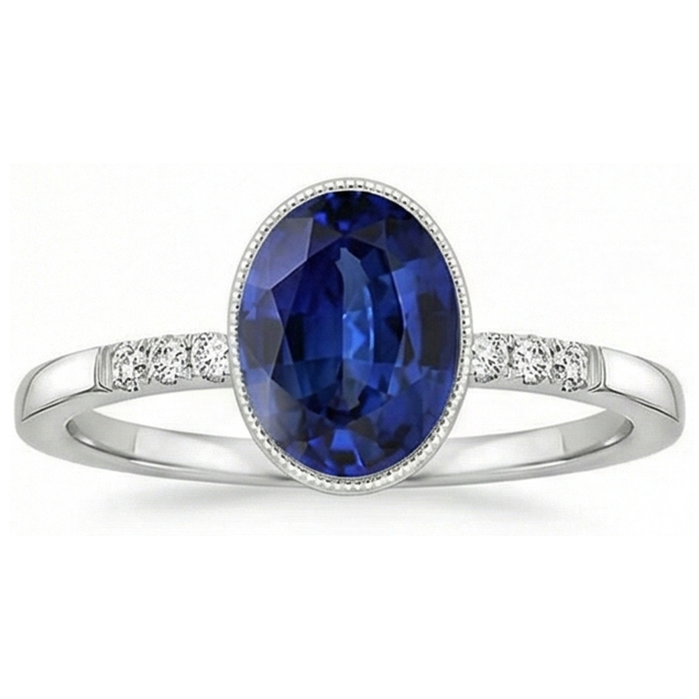 echter oval diamant 3.50Karat ring Profilansicht