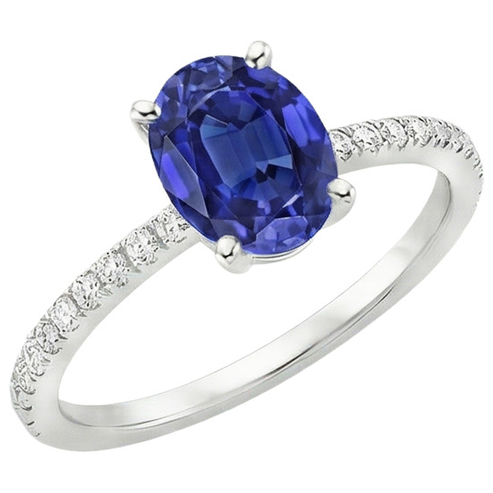 echter oval diamant 5Karat ring Seitenansicht