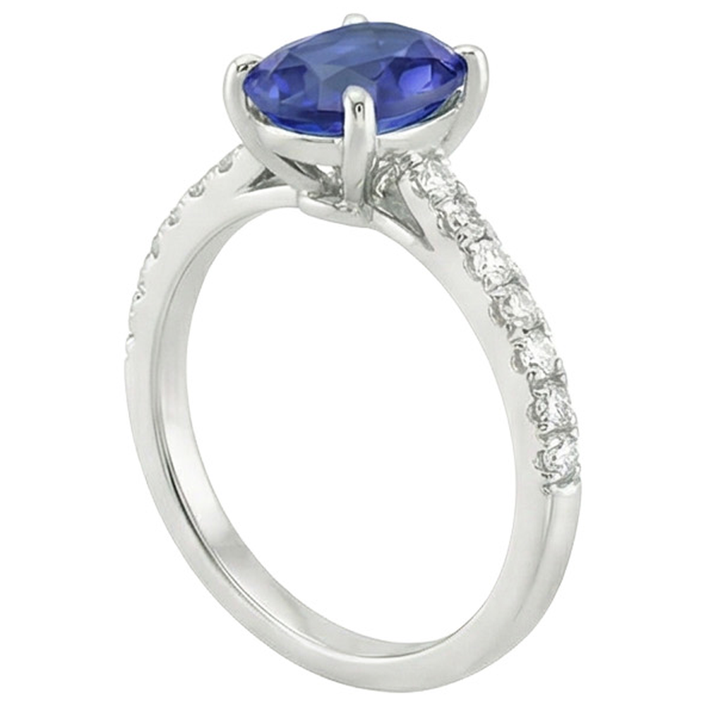 echter oval diamant 5Karat ring Profilansicht