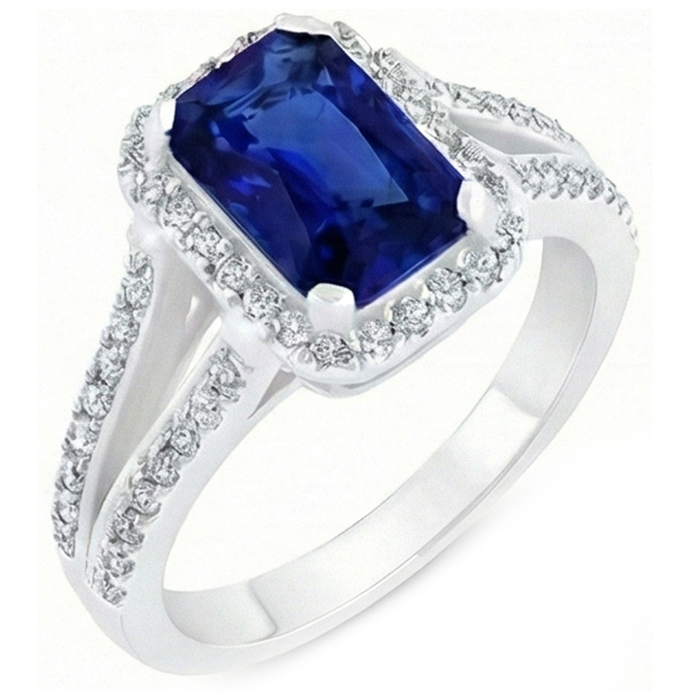 echter radiant diamant 5.50Karat ring Seitenansicht