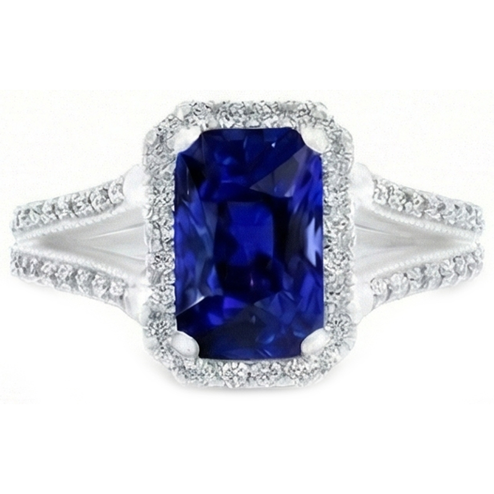 echter radiant diamant 5.50Karat ring Detailansicht