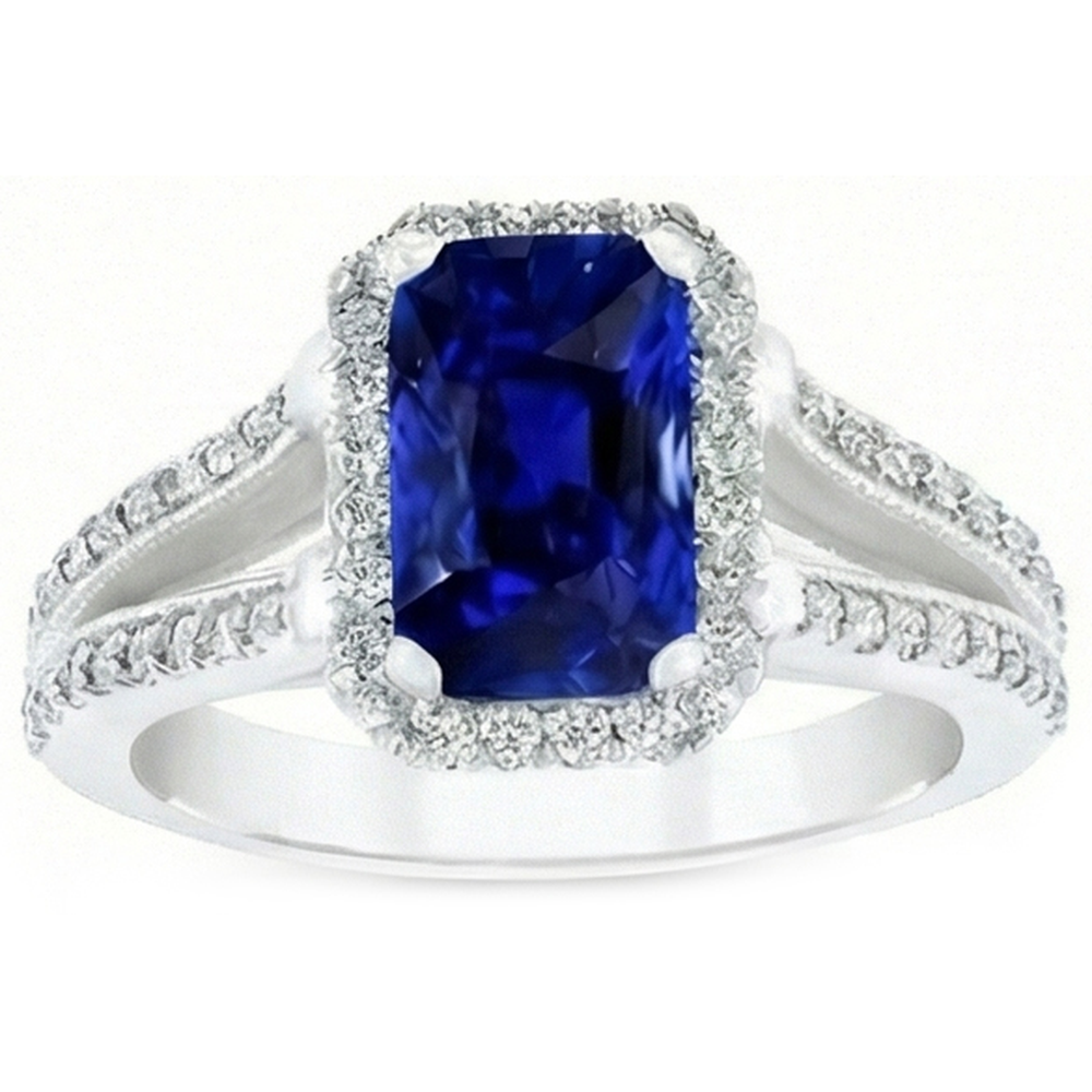 echter radiant diamant 5.50Karat ring Draufsicht