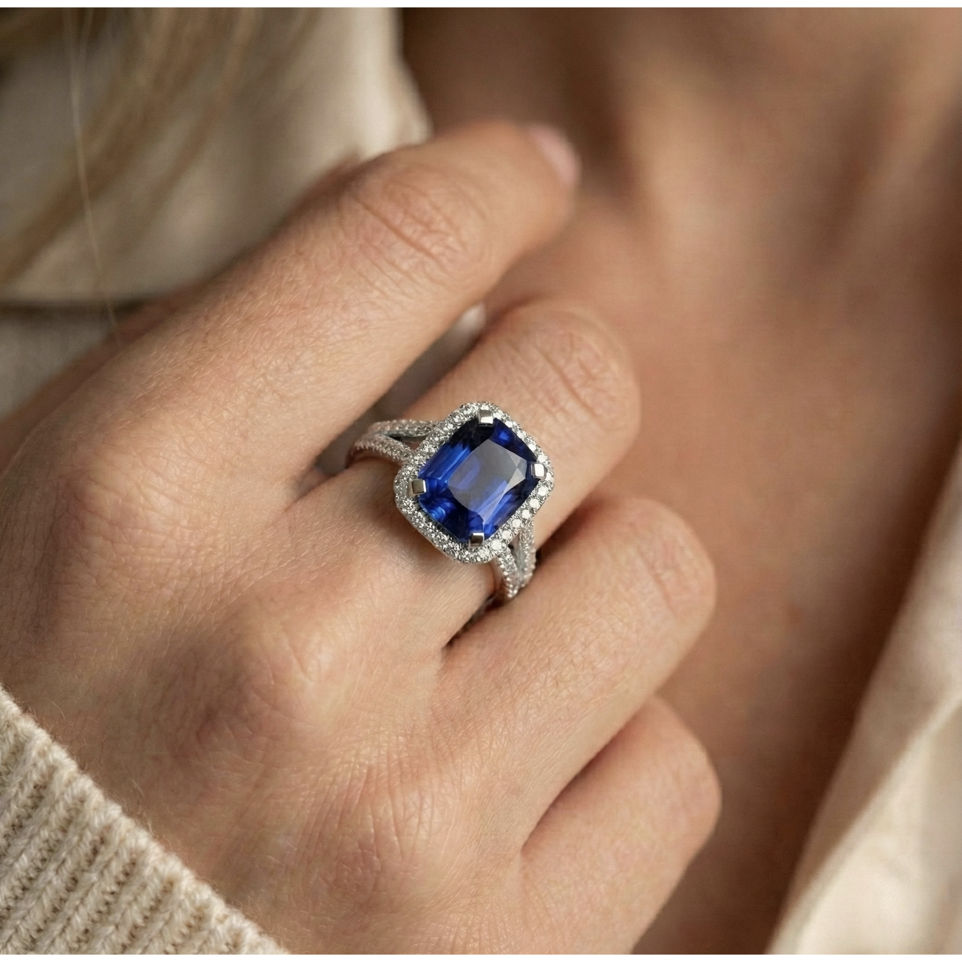 echter radiant diamant 5.50Karat ring mit Diamantbesatz