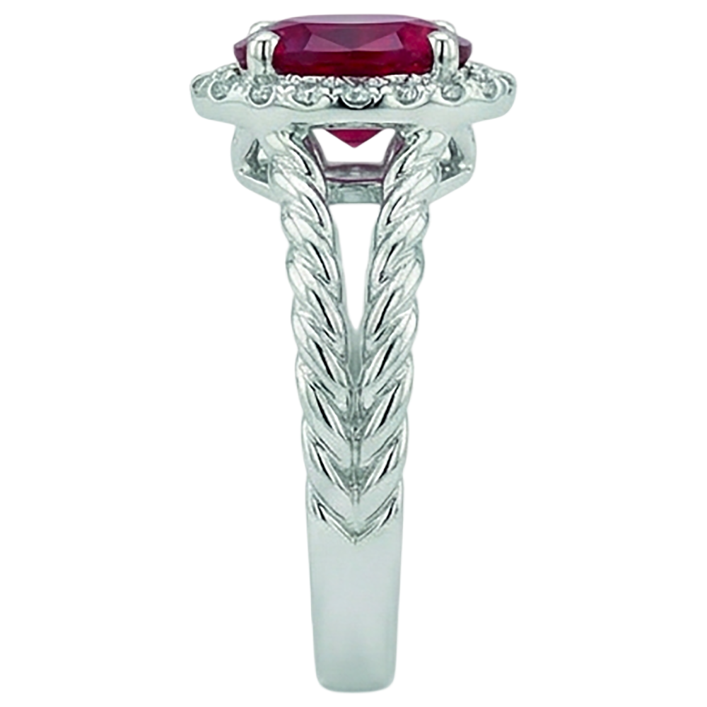 echter oval rubin 1.16Karat ring Draufsicht