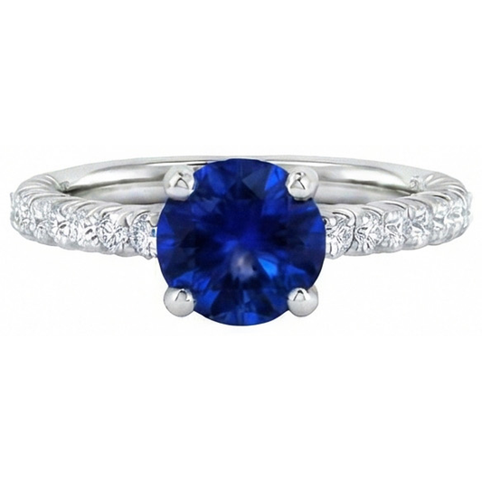 echter round diamant 14Karat ring Seitenansicht