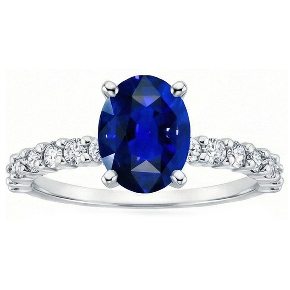 echter oval diamant 4.50Karat ring Draufsicht