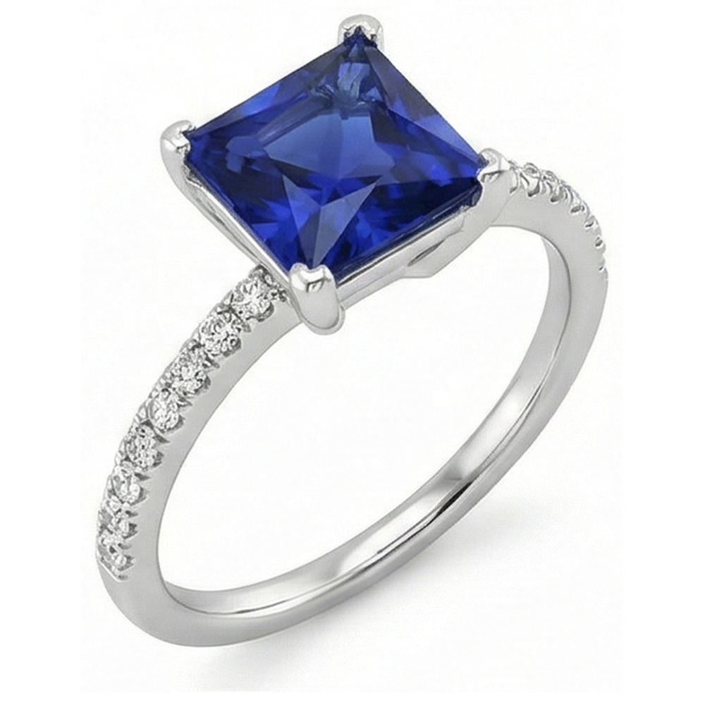 echter princess diamant 5.50Karat ring Seitenansicht