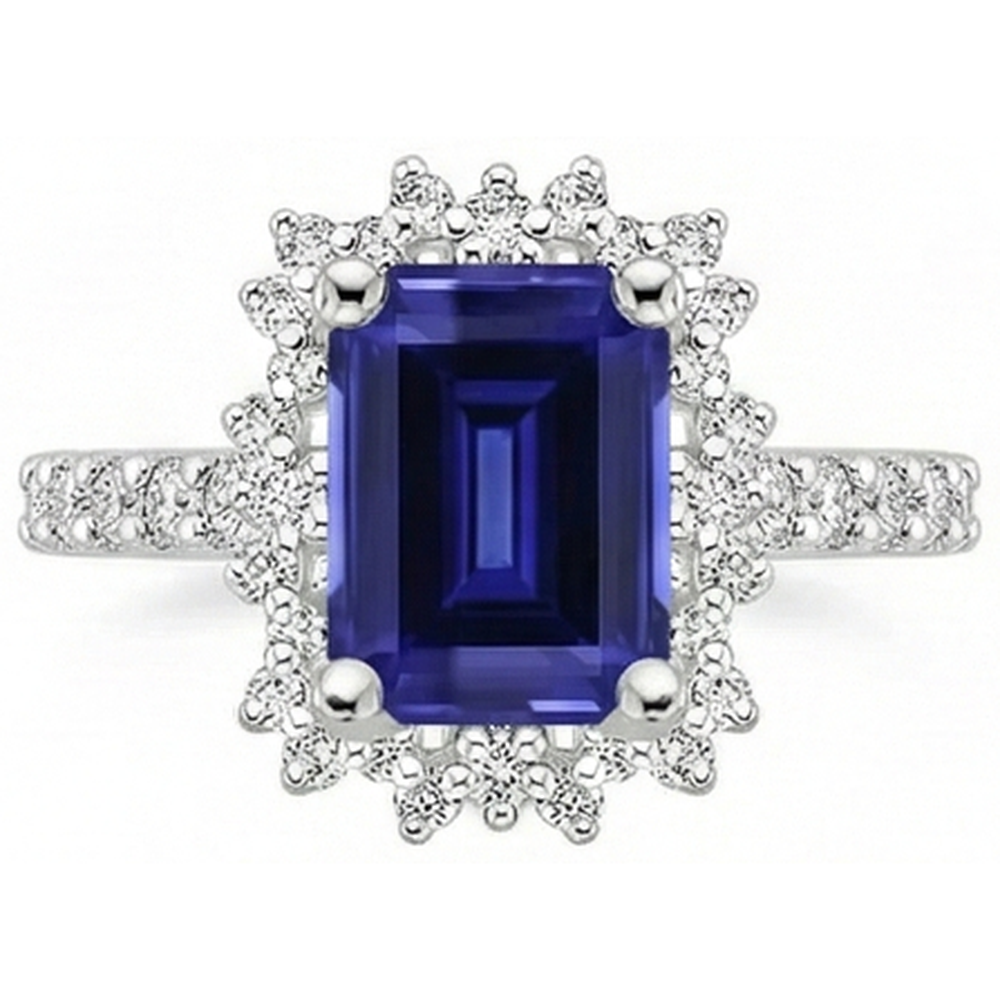 Diamant- Und Saphir-Verlobungsring