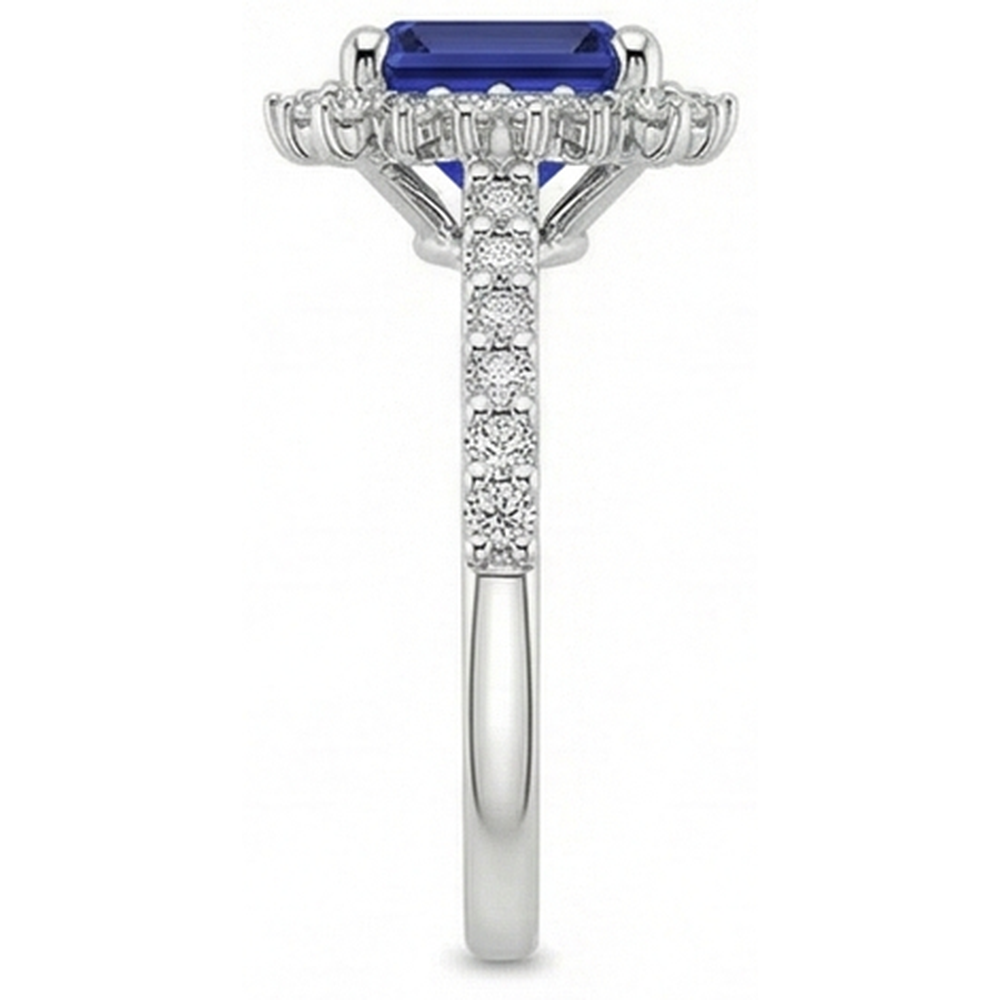 Diamant- Und Saphir-Verlobungsring