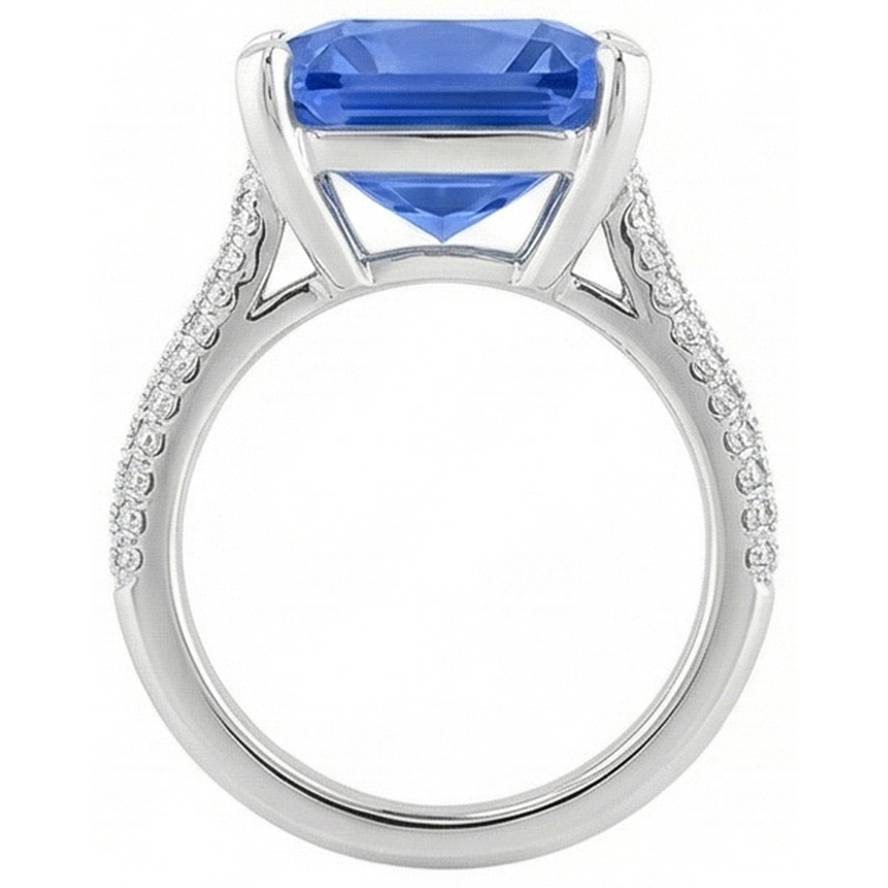echter baguette diamant 5Karat ring Profilansicht