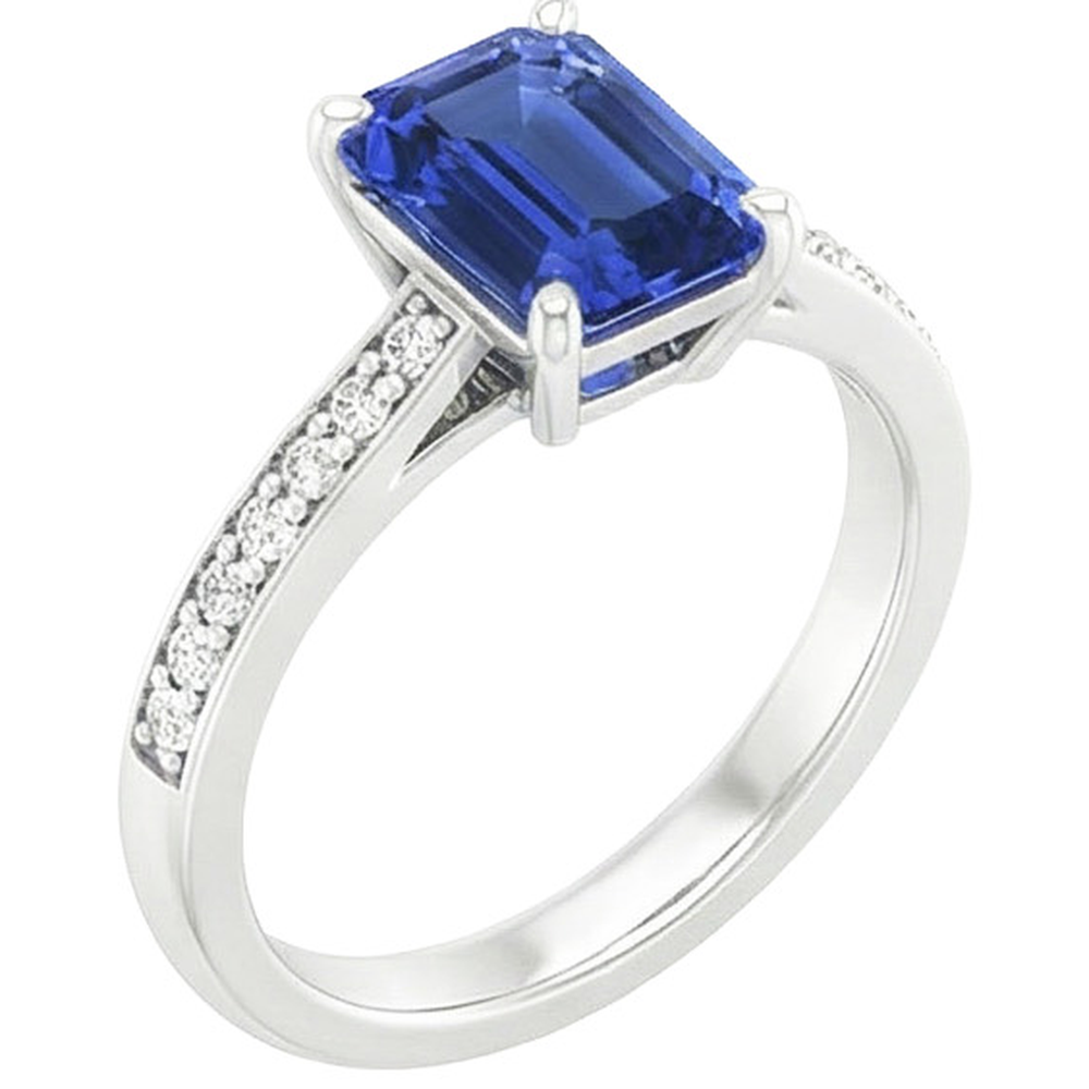 echter round diamant 3.50Karat ring Draufsicht