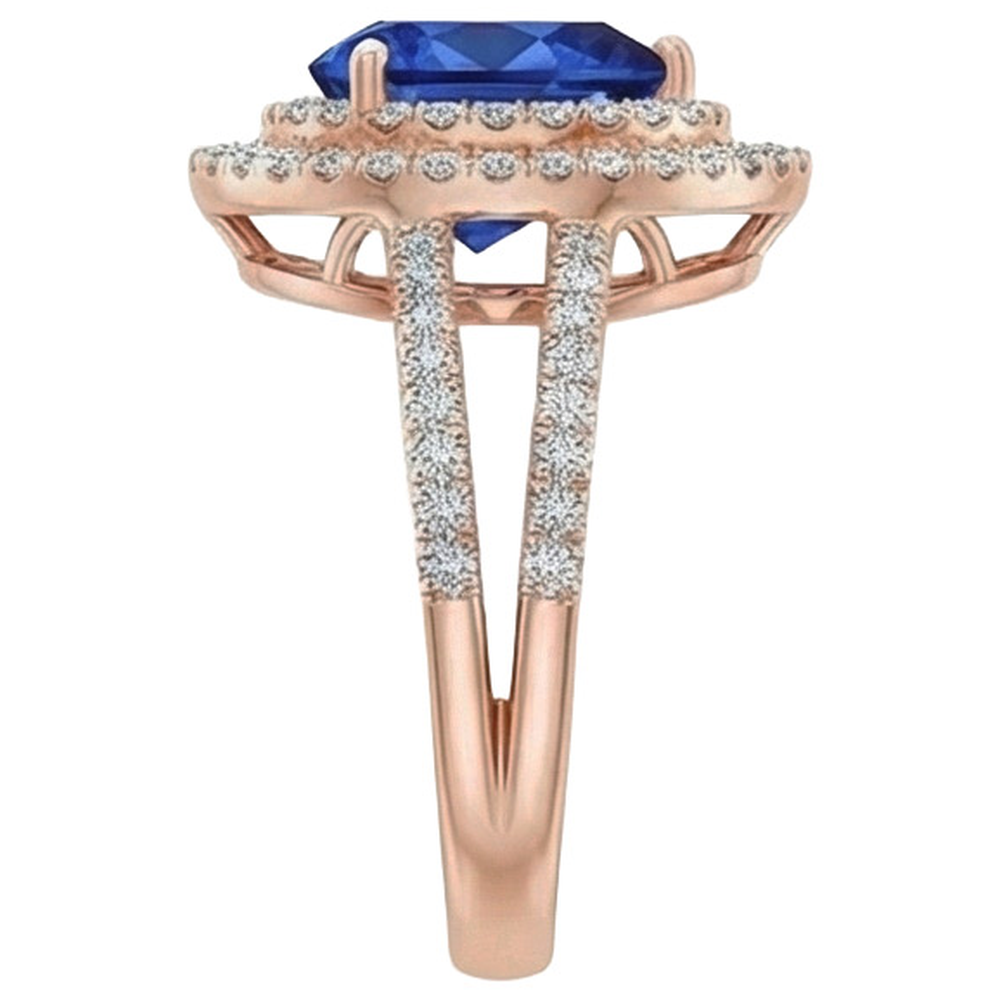 echter round diamant 5.75Karat ring Profilansicht