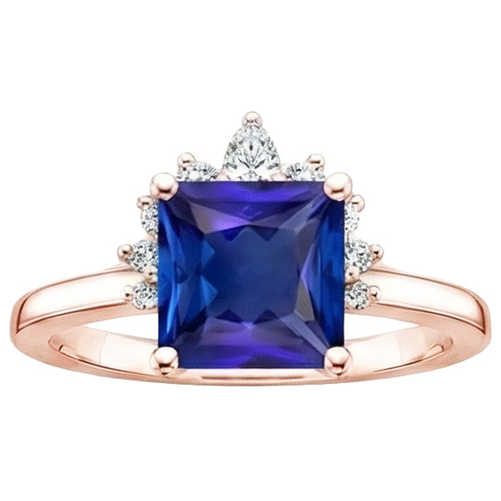 echter princess diamant 5.50Karat ring auf Weiß