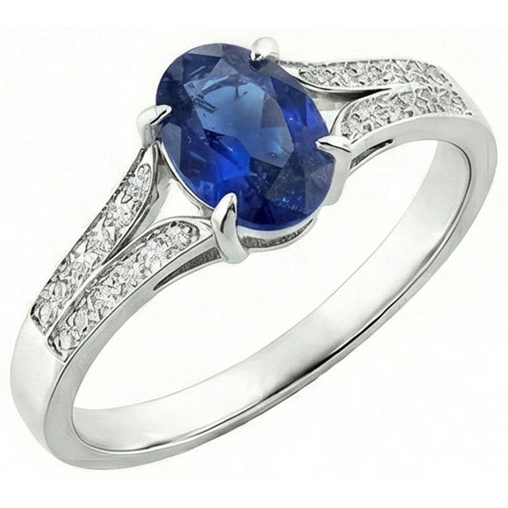 echter oval diamant 3.50Karat ring Seitenansicht