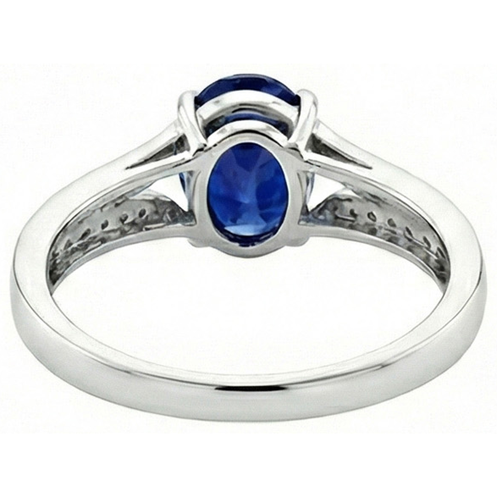 echter oval diamant 3.50Karat ring Profilansicht