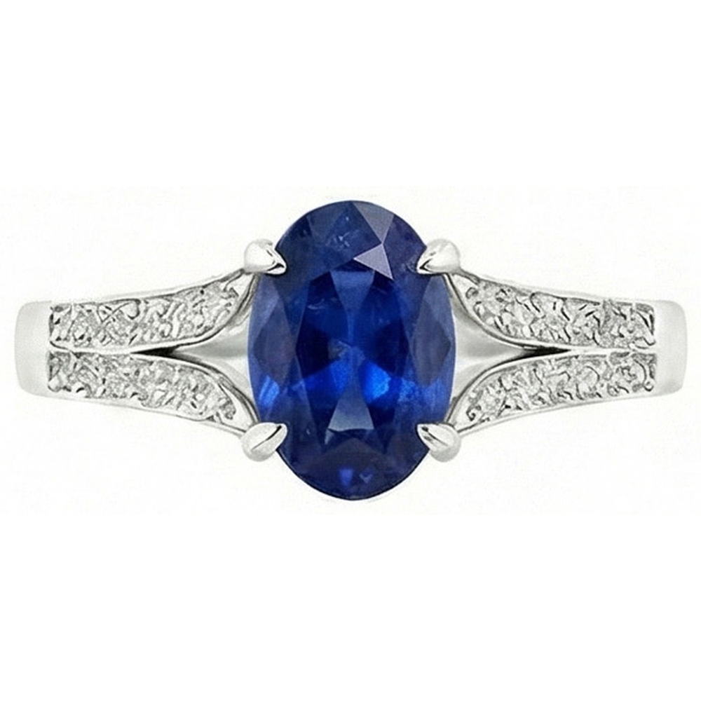 echter oval diamant 3.50Karat ring Vorderansicht